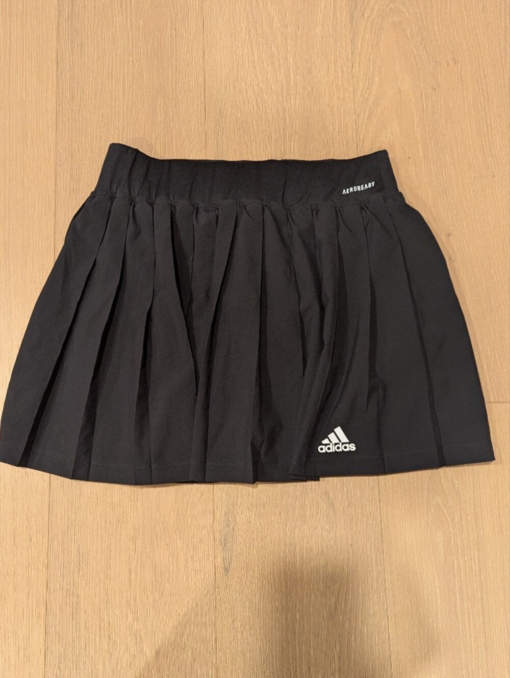 Black Pleated Mini Skort with White Stripe Detail - Picture 4 of 6